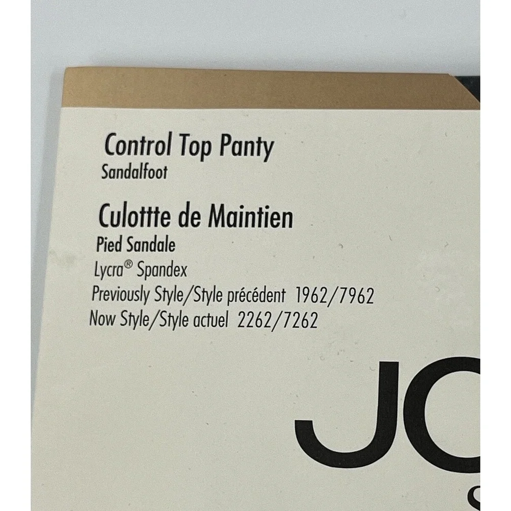 NOS Jockey Sheerest Ever Pantyhose Control Top Sandalfoot Small Tuxedo Black